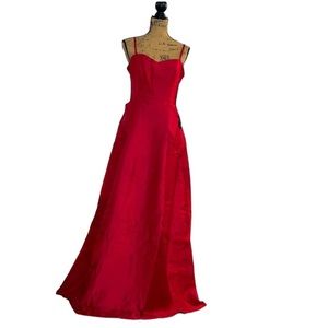 Lulus Wine Red taffeta sleeveless Gown with Pockets Size S
